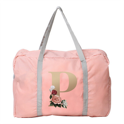 Geanta de mana Femei Geanta de voiaj in aer liber Fermoar pliabil Organizator de mare capacitate Imprimare cu litere aurii Accesorii pentru depozitare bagaje Genti