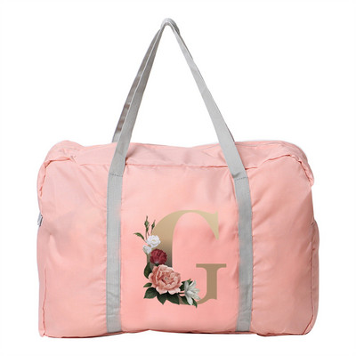 Geanta de mana Femei Geanta de voiaj in aer liber Fermoar pliabil Organizator de mare capacitate Imprimare cu litere aurii Accesorii pentru depozitare bagaje Genti