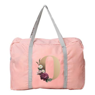 Geanta de mana Femei Geanta de voiaj in aer liber Fermoar pliabil Organizator de mare capacitate Imprimare cu litere aurii Accesorii pentru depozitare bagaje Genti