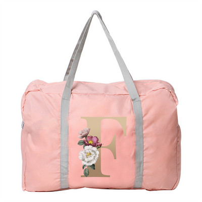 Geanta de mana Femei Geanta de voiaj in aer liber Fermoar pliabil Organizator de mare capacitate Imprimare cu litere aurii Accesorii pentru depozitare bagaje Genti