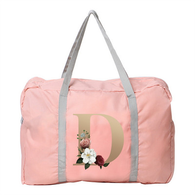 Geanta de mana Femei Geanta de voiaj in aer liber Fermoar pliabil Organizator de mare capacitate Imprimare cu litere aurii Accesorii pentru depozitare bagaje Genti