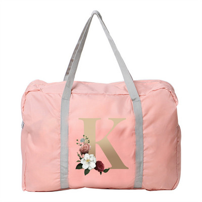 Geanta de mana Femei Geanta de voiaj in aer liber Fermoar pliabil Organizator de mare capacitate Imprimare cu litere aurii Accesorii pentru depozitare bagaje Genti