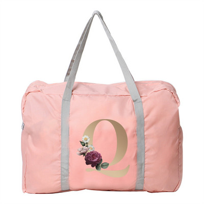 Geanta de mana Femei Geanta de voiaj in aer liber Fermoar pliabil Organizator de mare capacitate Imprimare cu litere aurii Accesorii pentru depozitare bagaje Genti