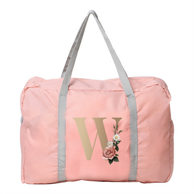 Geanta de mana Femei Geanta de voiaj in aer liber Fermoar pliabil Organizator de mare capacitate Imprimare cu litere aurii Accesorii pentru depozitare bagaje Genti