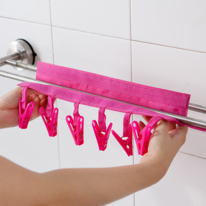 Višenamjenska putna vješalica, prijenosna sklopiva ručnička čarapa sa 6 kopči, putne vješalice za pohranu čarapa, putna oprema