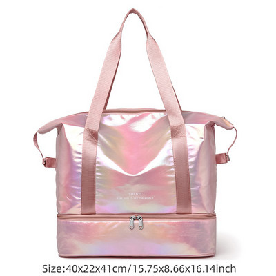 Modna vodootporna putna torba za fitness, prijenosna najlonska kutija za pohranu ženske sportske odjeće, višenamjenska torbica za suho i mokro odvajanje za teretanu