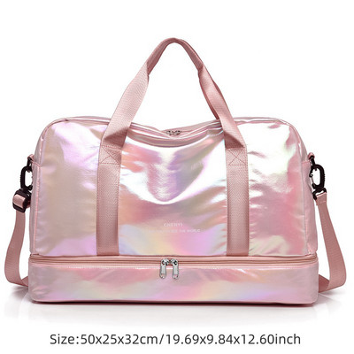 Modna vodootporna putna torba za fitness, prijenosna najlonska kutija za pohranu ženske sportske odjeće, višenamjenska torbica za suho i mokro odvajanje za teretanu