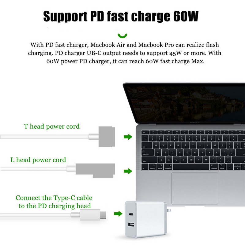 USB C tip C ženski na magnetni 1 2 kabelski adapter za MacBook Air Pro A1389 A424 A1181 A1184 A1330 A1278 pretvarač punjenja