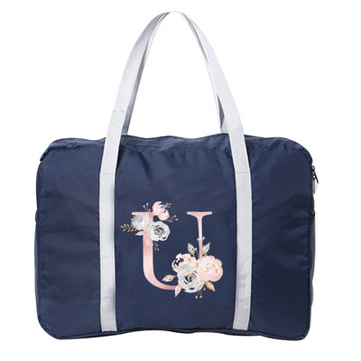 Putna torba Unisex sklopiva vreća za vreću Organizatori Pakiranje velikog kapaciteta Prijenosni putni dodaci s otisnutim slovima ružičastog cvijeća