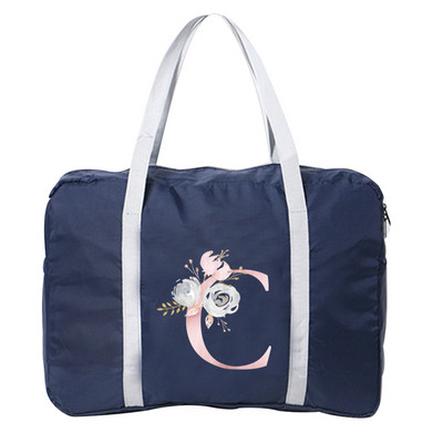 Putna torba Unisex sklopiva vreća za vreću Organizatori Pakiranje velikog kapaciteta Prijenosni putni dodaci s otisnutim slovima ružičastog cvijeća