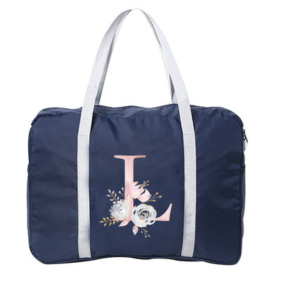 Putna torba Unisex sklopiva vreća za vreću Organizatori Pakiranje velikog kapaciteta Prijenosni putni dodaci s otisnutim slovima ružičastog cvijeća