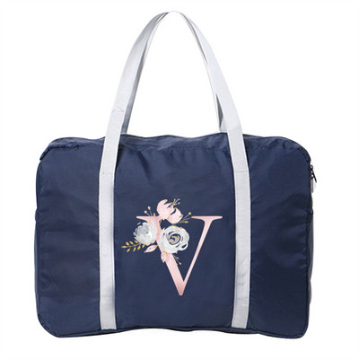 Putna torba Unisex sklopiva vreća za vreću Organizatori Pakiranje velikog kapaciteta Prijenosni putni dodaci s otisnutim slovima ružičastog cvijeća