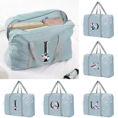 Putna torba velikog kapaciteta Unisex Organizatori Prtljaga Ručne torbe Skladištenje odjeće Duffle Torbe za nošenje Whitemarble Lettern Series