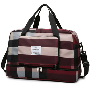 Πτυσσόμενη τσάντα ταξιδιού Duffel Sports Tote Shoulder Weekender Τσάντες για νύχτα Μεγάλης χωρητικότητας Στεγνό και υγρό διαχωρισμός για γυναίκες