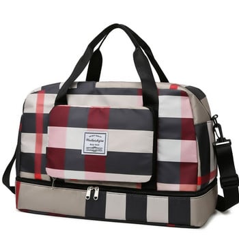 Πτυσσόμενη τσάντα ταξιδιού Duffel Sports Tote Shoulder Weekender Τσάντες για νύχτα Μεγάλης χωρητικότητας Στεγνό και υγρό διαχωρισμός για γυναίκες