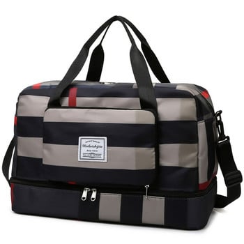 Πτυσσόμενη τσάντα ταξιδιού Duffel Sports Tote Shoulder Weekender Τσάντες για νύχτα Μεγάλης χωρητικότητας Στεγνό και υγρό διαχωρισμός για γυναίκες