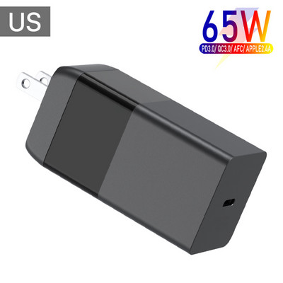 Încărcător USB-C 65W GaN PD3.0 Adaptor de alimentare cu încărcare rapidă pentru laptopuri MacBook/ASUS/HP/HUAWEI iPad Pro/iPhone 13 14