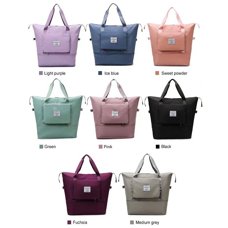 Ženska putna torba, jednobojna velika torba za rame, višenamjenska torba za odvajanje suhe i mokre stvari, sportska torba za ručnu prtljagu