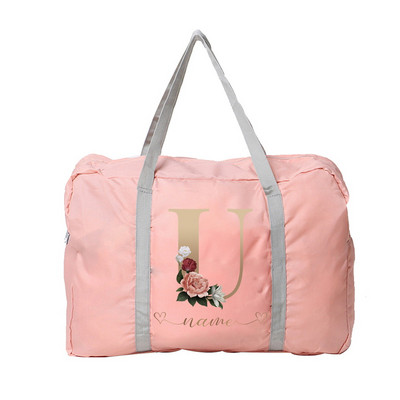 Prilagodite bilo koje ime Putna torba Ženska ručna torba Prtljaga Sklopivi gadget organizator Velikog kapaciteta Pismo Ružičasta torba Putni dodaci
