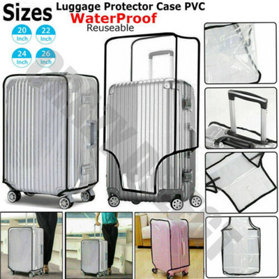 1PC Clear PVC Travel Luggage Protector Elastic Thick Durable Dustproof Invisible Zipper Suitcase Case Trolley Cover Accessories