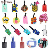 1kom Creative Travel Accessorie Oznaka za prtljagu Creative Corgi & Cat kovčeg Modni stil Silikonska prijenosna putna naljepnica Putni dio