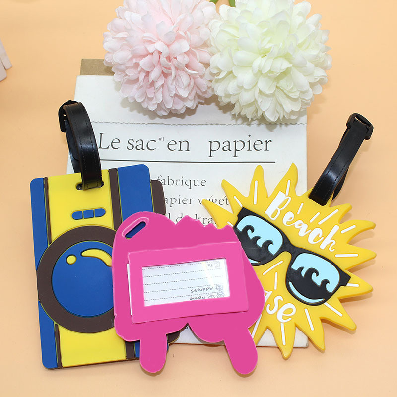 1kom Creative Travel Accessorie Oznaka za prtljagu Creative Corgi & Cat kovčeg Modni stil Silikonska prijenosna putna naljepnica Putni dio