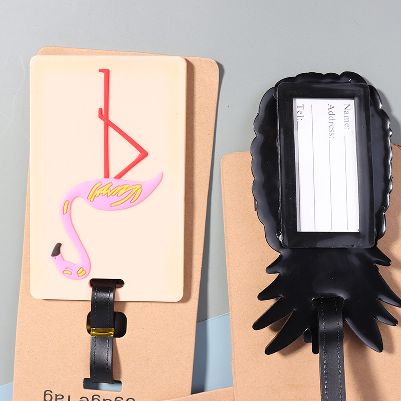 1 KOM Oznaka za prtljagu Kreativni crtani kovčeg Modni stil Silikon Ime prtljage ID Adresa Naljepnica Prijenosna naljepnica putnog pribora