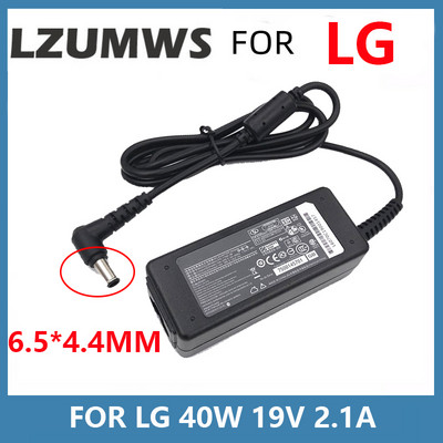 19V 2,1A 6,5*4,4 MM adapteris LG 24 collu LED LCD monitoram AP16B-A LCAP26B-E ADS-45FSN-19 19040GPCU lādētāja barošanas vads
