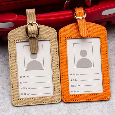 Nouă valiză din piele PU Etichetă pentru bagaje Etichetă geantă pandantiv Geanta de mână Accesorii portabile de călătorie Nume ID Etichete adresa Foto bit