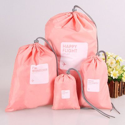 Fierbinte 4 bucăți / lot Genți de depozitare de călătorie rezistente la apă Organizator de machiaj pantofi de călătorie Geantă de rufe Lenjerie de corp Cosmetice Pachet de sortare