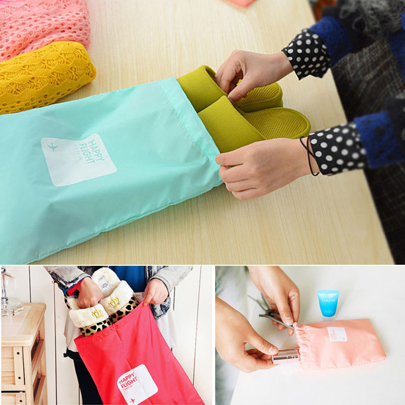 Fierbinte 4 bucăți / lot Genți de depozitare de călătorie rezistente la apă Organizator de machiaj pantofi de călătorie Geantă de rufe Lenjerie de corp Cosmetice Pachet de sortare