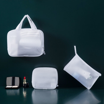 Minimalist Travel Make Up Organizer Αδιάβροχη αποθήκευση Καλλυντικά κουτί Τσάντα Λευκό Δίχτυ Τσάντα πλυσίματος μπάνιου Αξεσουάρ ταξιδιού neceser