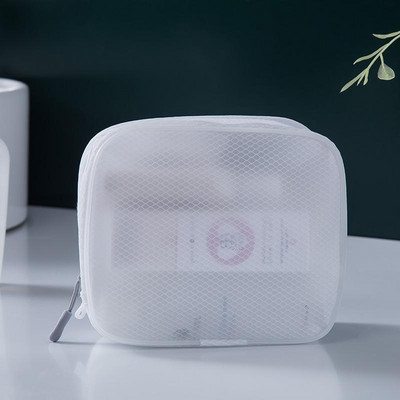 Minimalistički Travel Make Up Organizator Vodootporna kutija za pohranu Kozmetička torba Bijela mreža Torba za pranje kupaonice Neophodan pribor za putovanje
