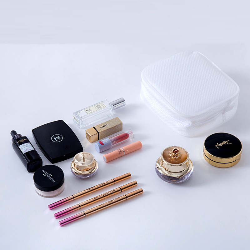 Minimalistički Travel Make Up Organizator Vodootporna kutija za pohranu Kozmetička torba Bijela mreža Torba za pranje kupaonice Neophodan pribor za putovanje