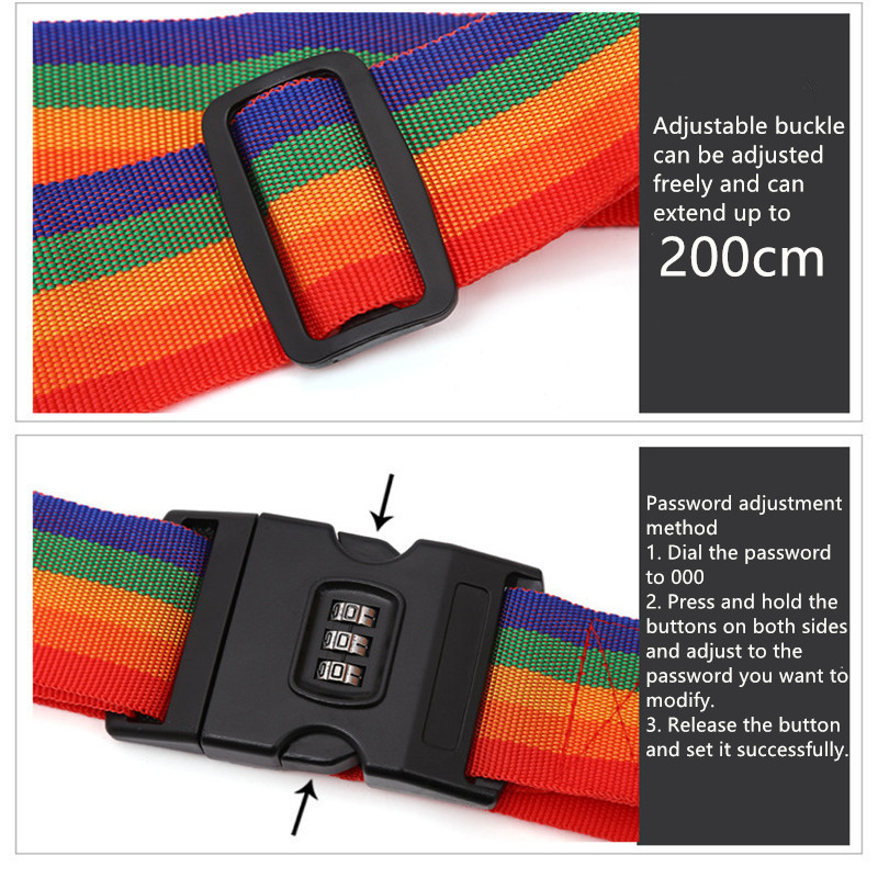 Remen za prtljagu Križni remen Pakiranje Podesivi putni kovčeg Najlonski 3 znamenke Lozinka Kopča Remen za remen za prtljagu Brava za remen