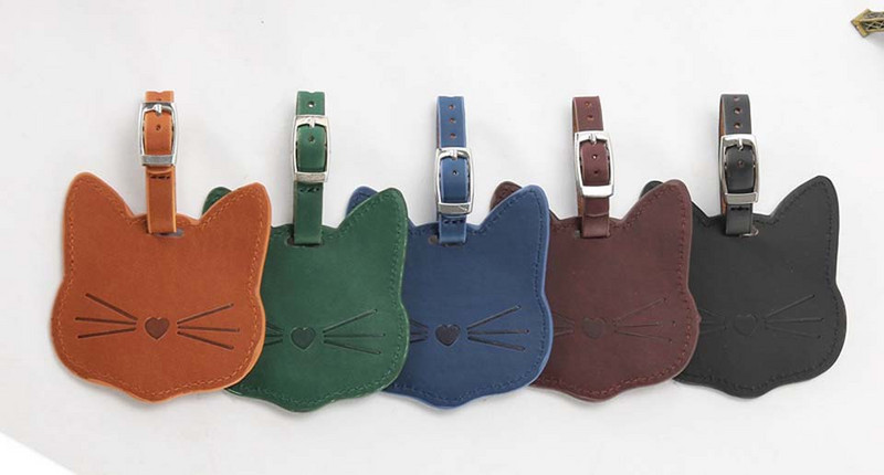 Divan mačji kožni kovčeg Oznaka za prtljagu Oznaka Torba Privjesak Ručna torbica Dodaci za putovanja Ime ID Adresa Oznake