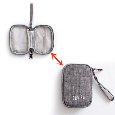 Mini Utazási Kiegészítő Digitális táska USB adatkábel fülhallgató vezetékes érmetáska pénztárca Fülbevaló gyűrű nyaklánc kozmetika Szervező tok