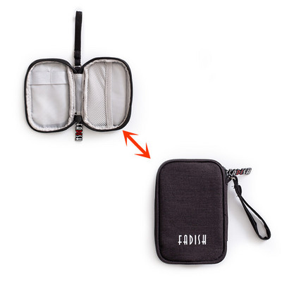 Mini Utazási Kiegészítő Digitális táska USB adatkábel fülhallgató vezetékes érmetáska pénztárca Fülbevaló gyűrű nyaklánc kozmetika Szervező tok