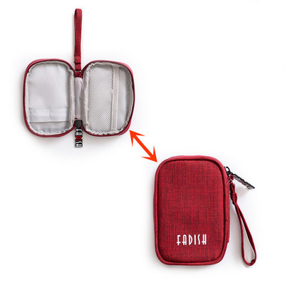 Mini Utazási Kiegészítő Digitális táska USB adatkábel fülhallgató vezetékes érmetáska pénztárca Fülbevaló gyűrű nyaklánc kozmetika Szervező tok