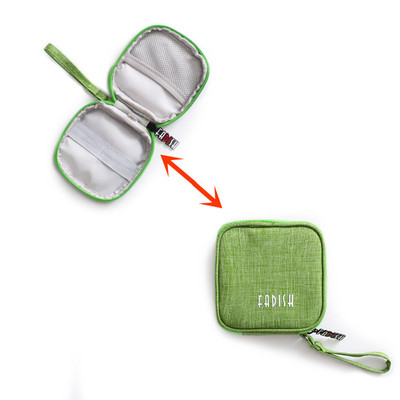 Mini Utazási Kiegészítő Digitális táska USB adatkábel fülhallgató vezetékes érmetáska pénztárca Fülbevaló gyűrű nyaklánc kozmetika Szervező tok