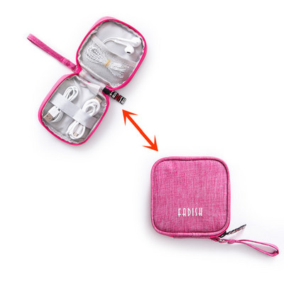 Mini Utazási Kiegészítő Digitális táska USB adatkábel fülhallgató vezetékes érmetáska pénztárca Fülbevaló gyűrű nyaklánc kozmetika Szervező tok