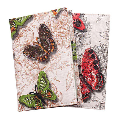 1Pcs/set omotnica za putovnicu Ženska omotnica za putovnicu s printom leptira Putna navlaka za putovnicu Držač kreditne kartice Putni ID Dokument Torba za držač putovnice