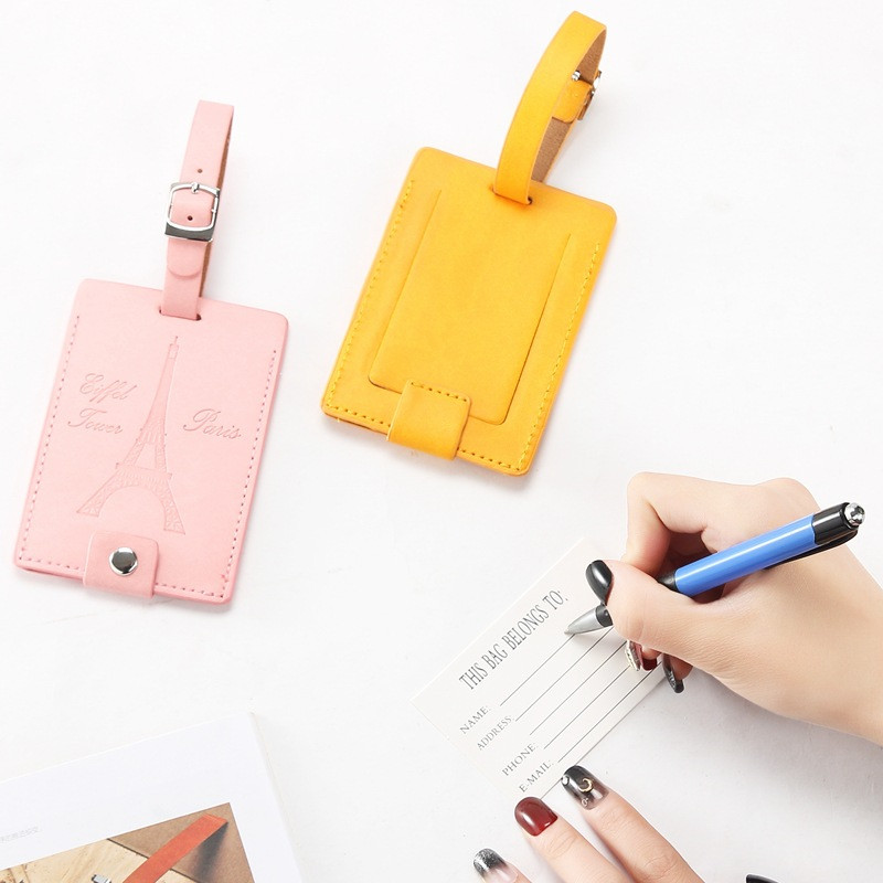 Loominguline Eiffeli torni kohver Nahast pagasilipik Silt Kott Ripats Käekott Reisitarvikud Nimi ID Aadressisildid