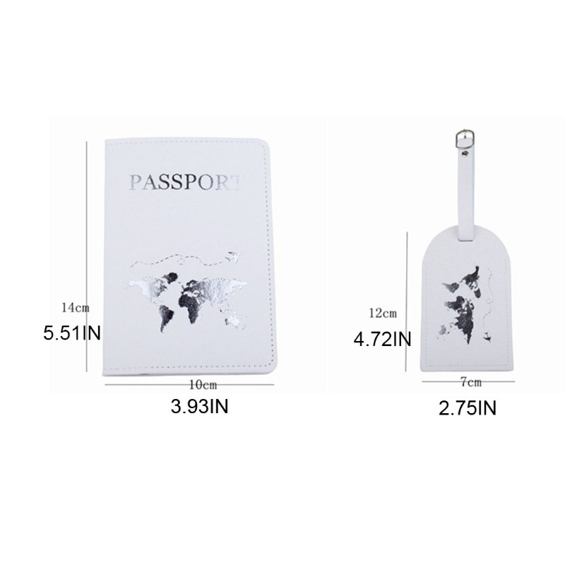 1 szett PU bőr csomagtartó címke útlevél tok borító pénztárca pároknak nászút esküvői ajándék utazásszervező