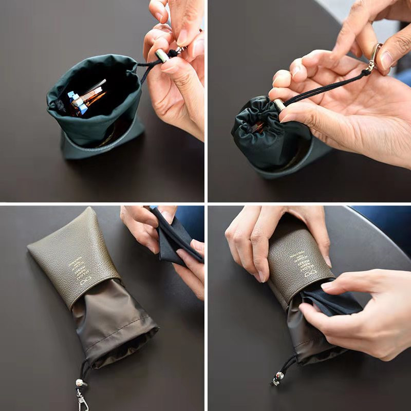 Kelioniniai Aksesuarai Akinių dėklas PU sutraukiamas akinių dėžutės maišeliai akiniams dideliems akiniams nuo saulės Vyrams moterims akinių laikymo maišelis