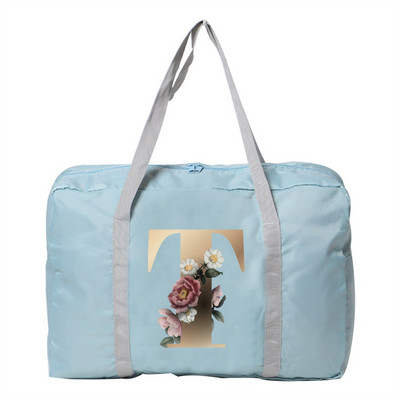 Kelioninis krepšys Unisex Didelės talpos Organizatorius Sulankstomas lagaminas Rankinės Drabužių laikymas Duffle Carry Bags Auksinis pradinis pavadinimas Serija