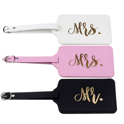 Mr&Mrs Hot Stamping Suitcase Tag Τσάντα αποσκευών Κρεμαστό Αξεσουάρ ταξιδιού Όνομα ID Διεύθυνση Προσωποποιημένη ετικέτα πρόσκλησης VIP LT37