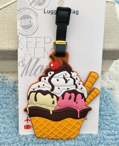 IVYYE Ice Cream Cake Anime Dodaci za putovanja Oznaka za prtljagu Kofer ID adresa Prijenosni držač oznaka Oznaka za prtljagu Novo