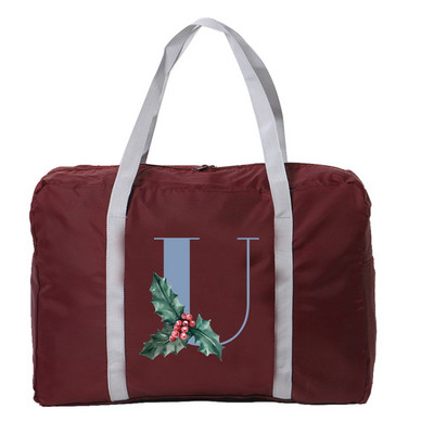 Sklopiva putna torba Ženska putna torba za prtljagu velikog kapaciteta, plava ispis slova, prijenosna torba za noćenje za žene i muškarce