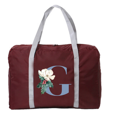 Sklopiva putna torba Ženska putna torba za prtljagu velikog kapaciteta, plava ispis slova, prijenosna torba za noćenje za žene i muškarce